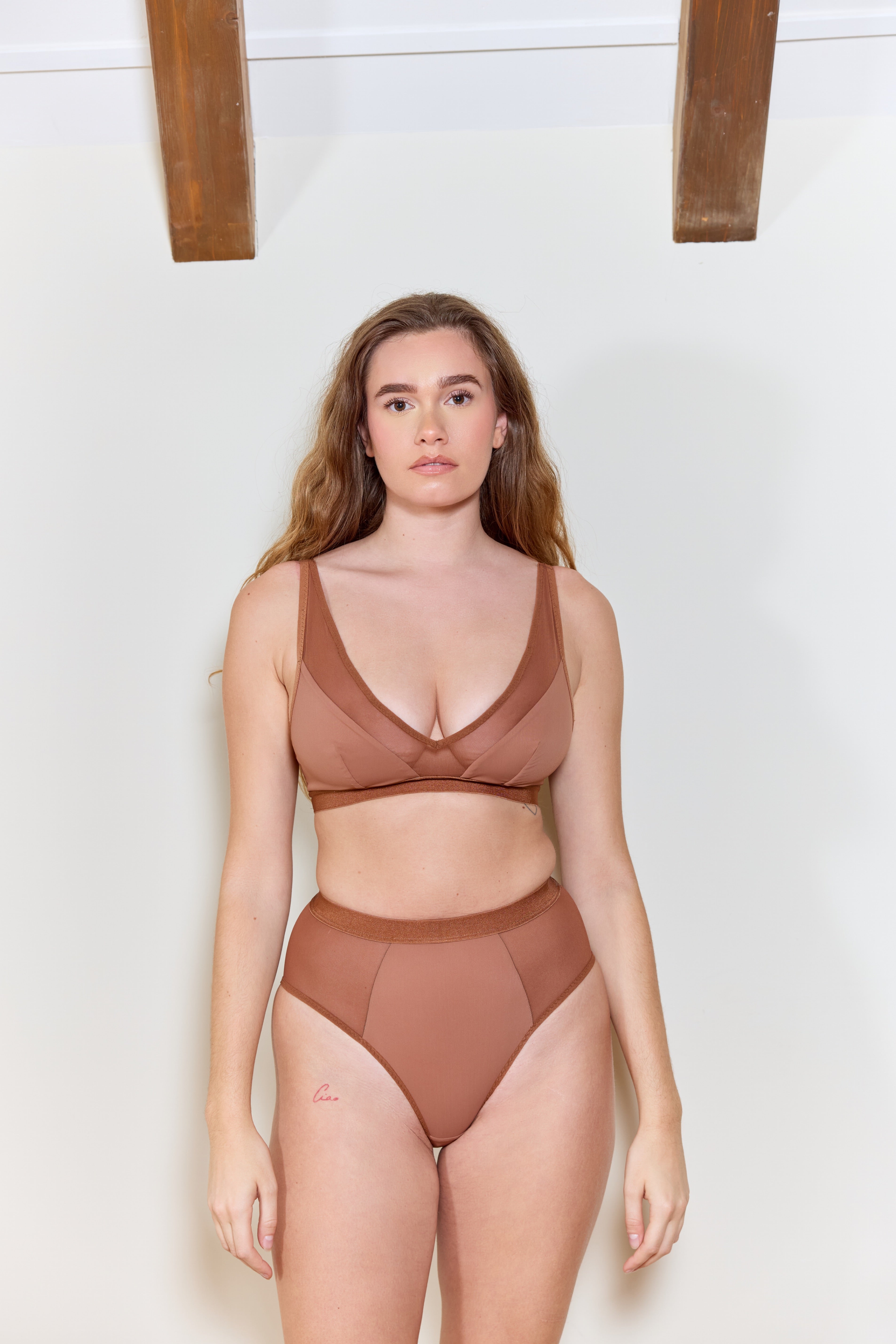 Culotte Haute Akoya Brun Velours